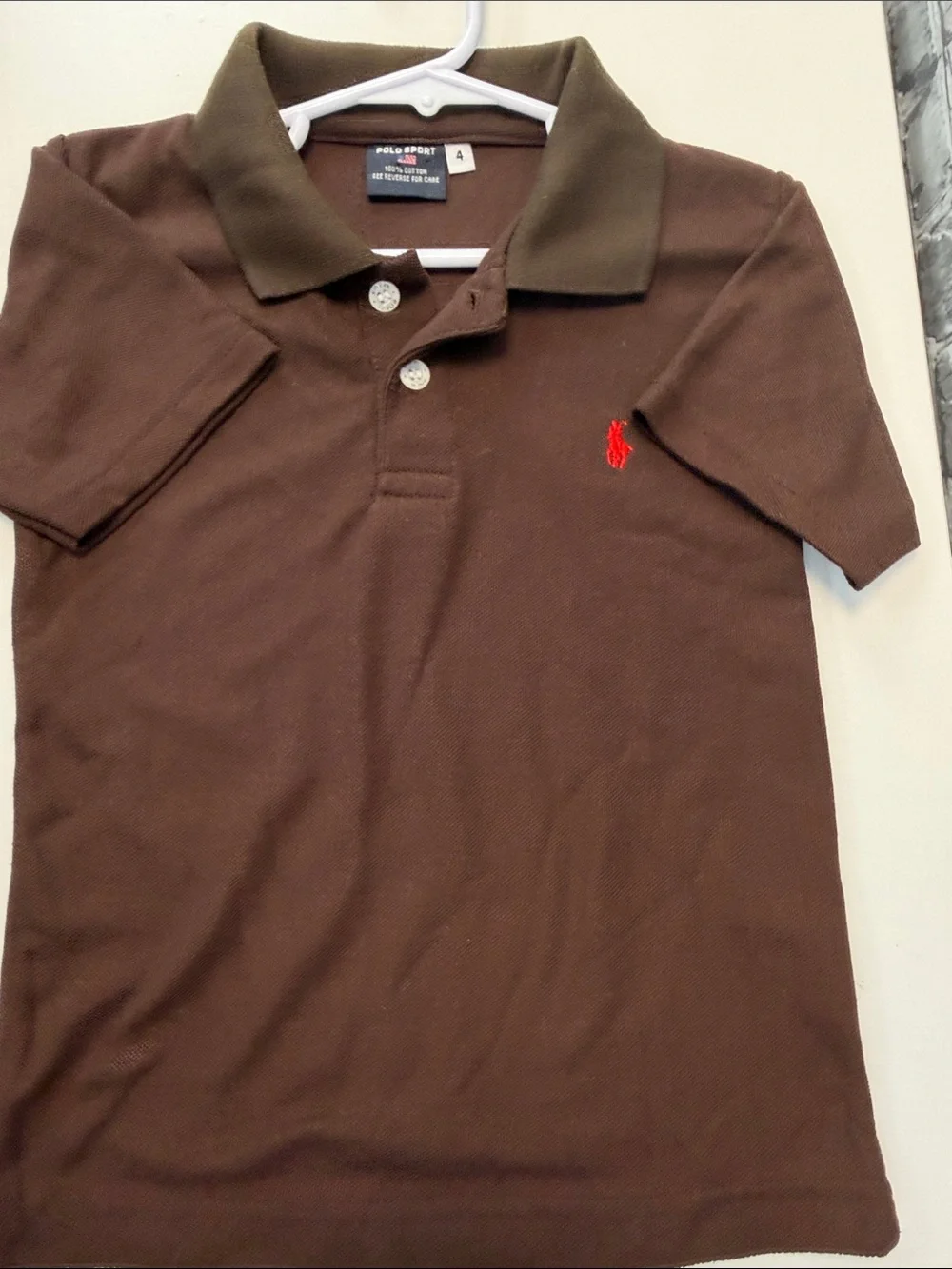 Polo sport Brown Polo with Red Pony Logo